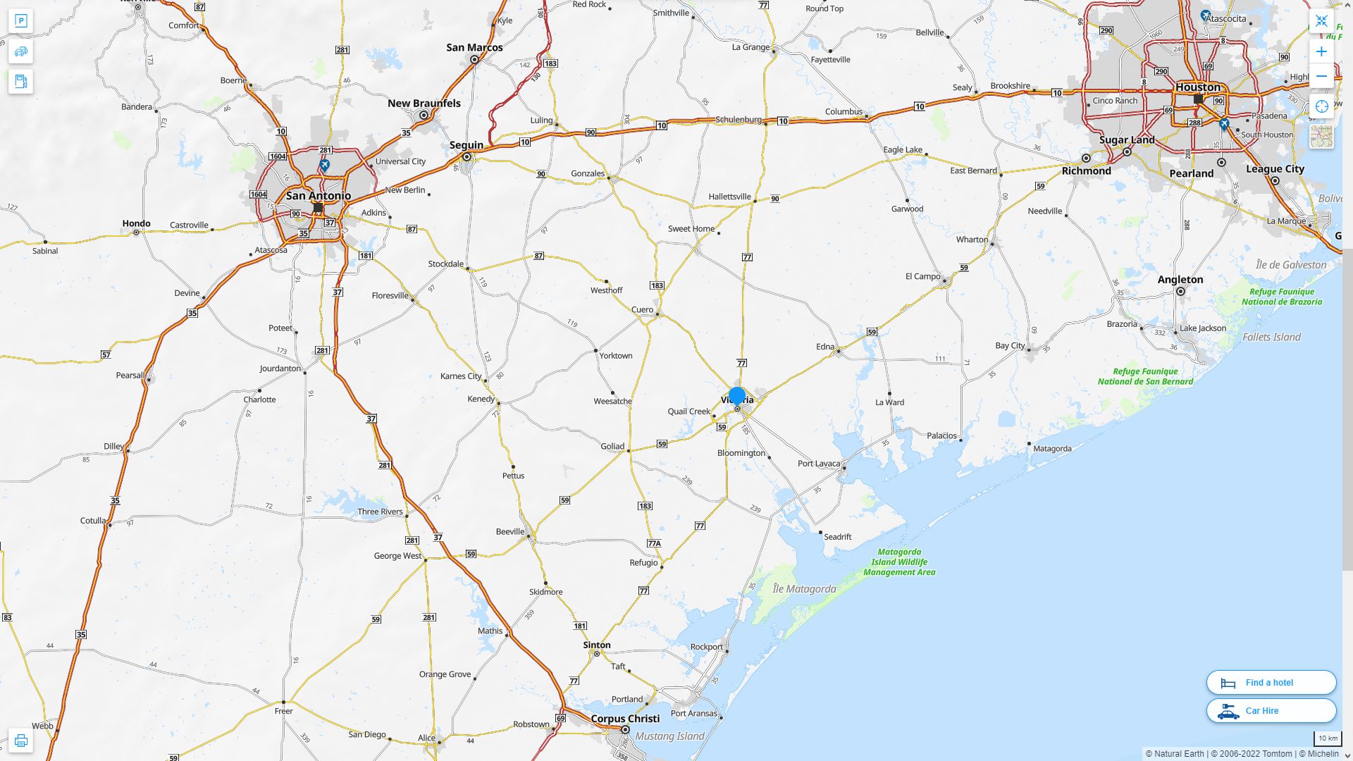 Victoria Texas Highway and Road Map